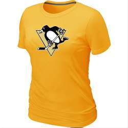 Pittsburgh Penguins Big & Tall Women's Logo Yellow T-Shirt