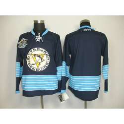 Pittsburgh Penguins Blank Blue Winter Classic Patch Jerseys