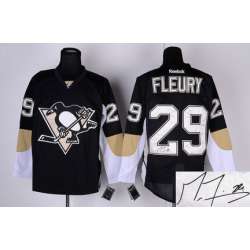 Pittsburgh Penguins #29 Fleury Black Signature Edition Jerseys