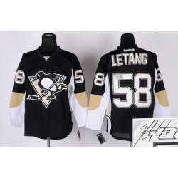 Pittsburgh Penguins #58 Letang Black Signature Edition Jerseys