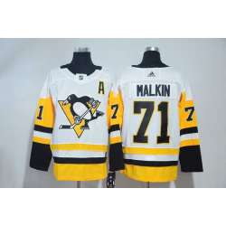 Pittsburgh Penguins #71 Evgeni Malkin White Adidas Stitched Jersey