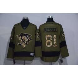 Pittsburgh Penguins #81 Phil Kessel Green Salute to Service Stitched Hockey Jersey