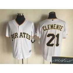 Pittsburgh Pirates #21 Roberto Clemente White New Cool Base Stitched Signature Edition Jersey