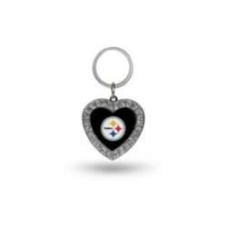 Pittsburgh Steelers Bling Rhinestone Heart Keychain