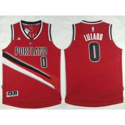 Portland TrailBlazers #0 Damian Lillard New Red Swingman Stitched NBA Jersey