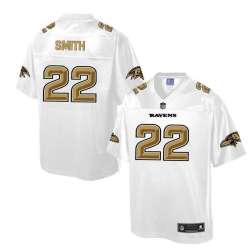 Printed Baltimore Ravens #22 Jimmy Smith White Men's NFL Pro Line Fashion Game Jersey
