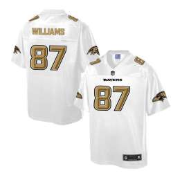 Printed Baltimore Ravens #87 Maxx Williams White Men's NFL Pro Line Fashion Game Jersey