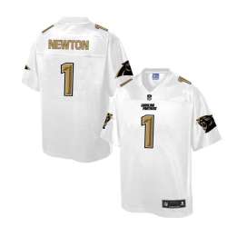 Printed Carolina Panthers #1 Cam Newton White Men's NFL Pro Line Fashion Game Jersey