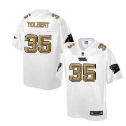 Printed Carolina Panthers #35 Mike Tolbert White Men's NFL Pro Line Fashion Game Jersey