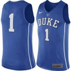 Printed Duke Blue Devils Nike #1 Basketball Royal Blue Tank Top Jersey