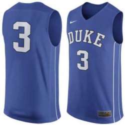 Printed Duke Blue Devils #3 Nike Replica Royal Blue Tank Top Jersey