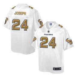 Printed Houston Texans #24 Johnathan Joseph White Men's NFL Pro Line Fashion Game Jersey