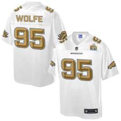 Printed Nike Denver Broncos #95 Derek Wolfe White Men's NFL Pro Line Super Bowl 50 Fashion Game Jersey