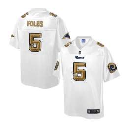 Printed Nike St. Louis Rams #5 Nick Foles White Men's NFL Pro Line Fashion Game Jersey