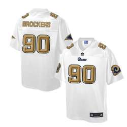 Printed Nike St. Louis Rams #90 Michael Brockers White Men's NFL Pro Line Fashion Game Jersey