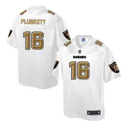 Printed Oakland Raiders #16 Jim Plunkett White Men's NFL Pro Line Fashion Game Jersey