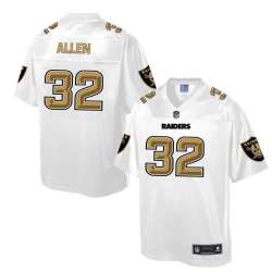 Printed Oakland Raiders #32 Marcus Allen White Men's NFL Pro Line Fashion Game Jersey