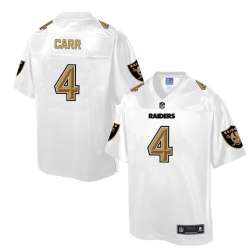 Printed Oakland Raiders #4 Derek Carr White Men's NFL Pro Line Fashion Game Jersey