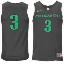Printed Oregon Ducks #3 Nike Basketball Anthracite Tank Top Jersey