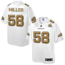 Printed Youth Nike Denver Broncos #58 Von Miller White NFL Pro Line Super Bowl 50 Fashion Game Jersey