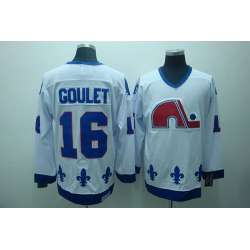 Quebec Nordiques #16 Goulet White CCM Throwback Jerseys