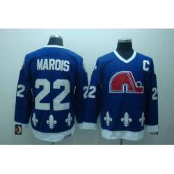 Quebec Nordiques #22 Marois ccm blue Jerseys