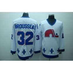 Quebec Nordiques #32 Brousseau White CCM Throwback Jerseys