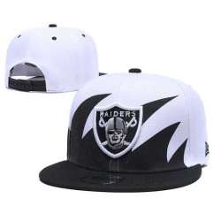 Raiders Team Logo White Black Adjustable Hat GS