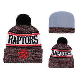 Raptors Banner Block Fashion Pom Knit Hat