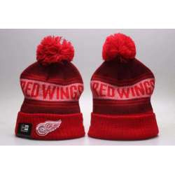 Red Wings Fresh Logo Red Knit Hat With Pom YP