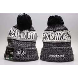 Redskins Gray Wordmark Cuffed Pom Knit Hat YP