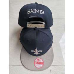 Saints Team Logo Black Cream Adjustable Hat LT