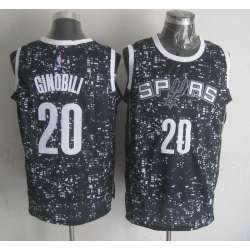 San Antonio Spurs #20 Manu Ginobili Black City Luminous Stitched Jersey
