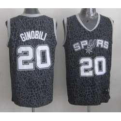 San Antonio Spurs #20 Manu Ginobili Black Leopard Fashion Jerseys