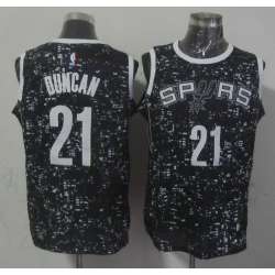 San Antonio Spurs #21 Tim Duncan Black City Luminous Stitched Jersey
