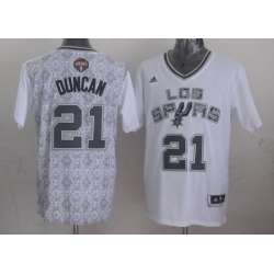 San Antonio Spurs #21 Tim Duncan Revolution 30 Swingman 2014 Noche Latina White Jerseys