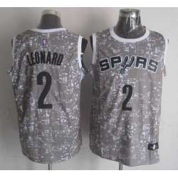 San Antonio Spurs #2 Kawhi Leonard Gray City Luminous Stitched Jersey