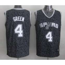 San Antonio Spurs #4 Danny Green Black Leopard Fashion Jerseys