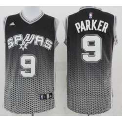 San Antonio Spurs #9 Tony Parker Revolution 30 Swingman 2013 Resonate Black Jerseys