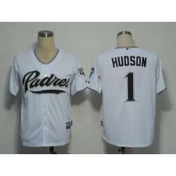 San Diego Padres #1 Hudson White Cool Base Jerseys