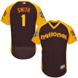 San Diego Padres #1 Ozzie Smith Brown 2016 MLB All Star Game Flexbase Batting Practice Player Stitched Jersey DingZhi
