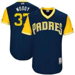 San Diego Padres #37 Travis Wood Woody Majestic Navy 2017 Players Weekend Jersey JiaSu