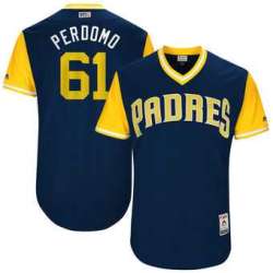 San Diego Padres #61 Luis Perdomo Perdomo Majestic Navy 2017 Players Weekend Jersey JiaSu