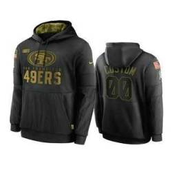 San Francisco 49ers Customized Black Salute To Service Sideline Performance Pullover Hoodie