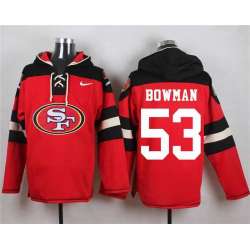 San Francisco 49ers #53 NaVorro Bowman Red Player Stitched Pullover NFL Hoodie