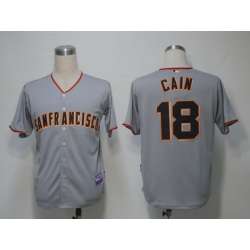 San Francisco Giants #18 Cain Grey Cool Base Jerseys