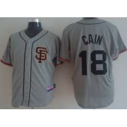 San Francisco Giants #18 Matt Cain 2012 Gray SF Jerseys
