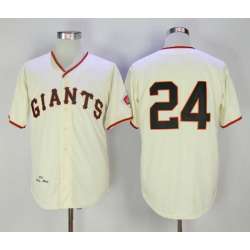 San Francisco Giants #24 Willie Mays Mitchell And Ness Cream 1951 Stitched Jersey