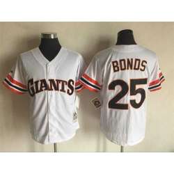 San Francisco Giants #25 Barry Bonds Mitchell And Ness White Stitched Jersey
