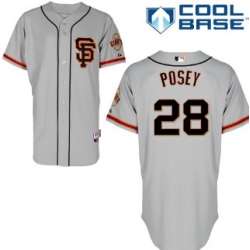 San Francisco Giants #28 Buster Posey 2012 Gray SF Jerseys